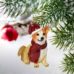 Christmas Tree Decorations Design Toscano 3.5 In. Welsh Corgi Holiday Dog Ornament Sculpture -Christmas Lights Sales design toscano christmas ornaments jh576337 c3 1000