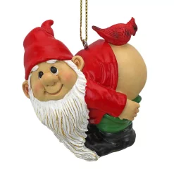 Christmas Tree Decorations Design Toscano 2 In. Loonie Moonie Gnome Holiday Ornament