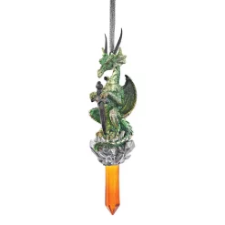 Christmas Tree Decorations Design Toscano 6.25 In. Cicles, The Gothic Dragon Collectible Holiday Ornament