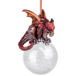 Christmas Tree Decorations Design Toscano 3.5 In. The Pensive Percher Dragon 2018 Collectible Holiday Ornament