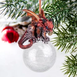 Christmas Tree Decorations Design Toscano 3.5 In. The Pensive Percher Dragon 2018 Collectible Holiday Ornament -Christmas Lights Sales design toscano christmas ornaments qs293582 fa 1000