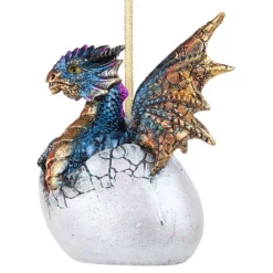 Christmas Tree Decorations Design Toscano 3.5 In. Hard Boiled Dragon Hatchling Holiday Ornament -Christmas Lights Sales design toscano christmas ornaments qs294042 44 1000