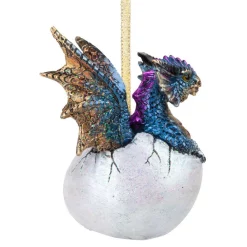 Christmas Tree Decorations Design Toscano 3.5 In. Hard Boiled Dragon Hatchling Holiday Ornament -Christmas Lights Sales design toscano christmas ornaments qs294042 4f 1000