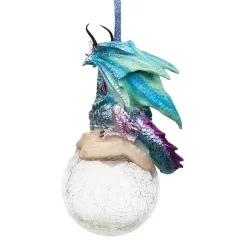 Christmas Tree Decorations Design Toscano 5 In. Frost, The Gothic Dragon Holiday Ornament (3-Piece) -Christmas Lights Sales design toscano christmas ornaments qs3292913 1f 1000