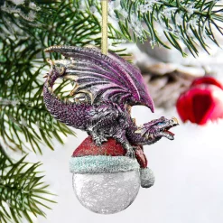 Christmas Tree Decorations Design Toscano 6.5 In. North Pole Dragon Holiday Ornament -Christmas Lights Sales design toscano christmas ornaments qs93522 44 1000