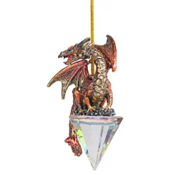 Christmas Tree Decorations Design Toscano 3.5 In. Diamond Dragon Gothic Holiday Ornament (3-Piece) -Christmas Lights Sales design toscano christmas ornaments qs994881 4f 1000