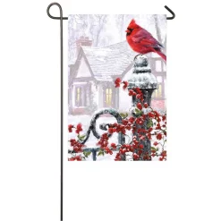 Outdoor Christmas Decorations Evergreen 18 In. X 12.5 In. Winter Cardinal Garden Satin Flag