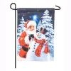 Outdoor Christmas Decorations Evergreen 18 In. X 12.5 In. Santa Builds A Snowman Garden Satin Flag -Christmas Lights Sales evergreen christmas flags 14a8172 64 1000