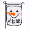 Outdoor Christmas Decorations Evergreen 18 In. X 12.5 In. Snowman Mason Jar Garden Burlap Flag -Christmas Lights Sales evergreen christmas flags 14b8651 64 1000