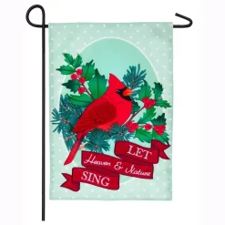 Outdoor Christmas Decorations Evergreen 18 In. X 12.5 In. Heaven And Nature Cardinal Garden Linen Flag