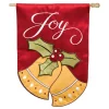 Outdoor Christmas Decorations Evergreen 28 In. X 44 In. Joyful Christmas Bells House Applique Flag -Christmas Lights Sales evergreen christmas flags 158472bl 64 1000