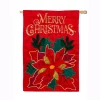 Outdoor Christmas Decorations Evergreen 28 In. X 44 In. Christmas Poinsettia House Applique Flag
