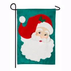 Outdoor Christmas Decorations Evergreen 18 In. X 12.5 In. Jolly St. Nick Garden Applique Flag