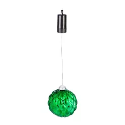Christmas Tree Decorations Evergreen 6 In. Green Shatterproof LED Ball Outdoor Safe Battery Operated Christmas Ornament