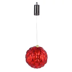 Christmas Tree Decorations Evergreen 8 In. Red Shatterproof LED Ball Outdoor Safe Battery Operated Christmas Ornament