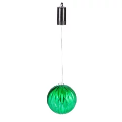 Christmas Tree Decorations Evergreen 6 In. Shatterproof Outdoor Safe Battery Operated LED Ball Christmas Ornament, Green