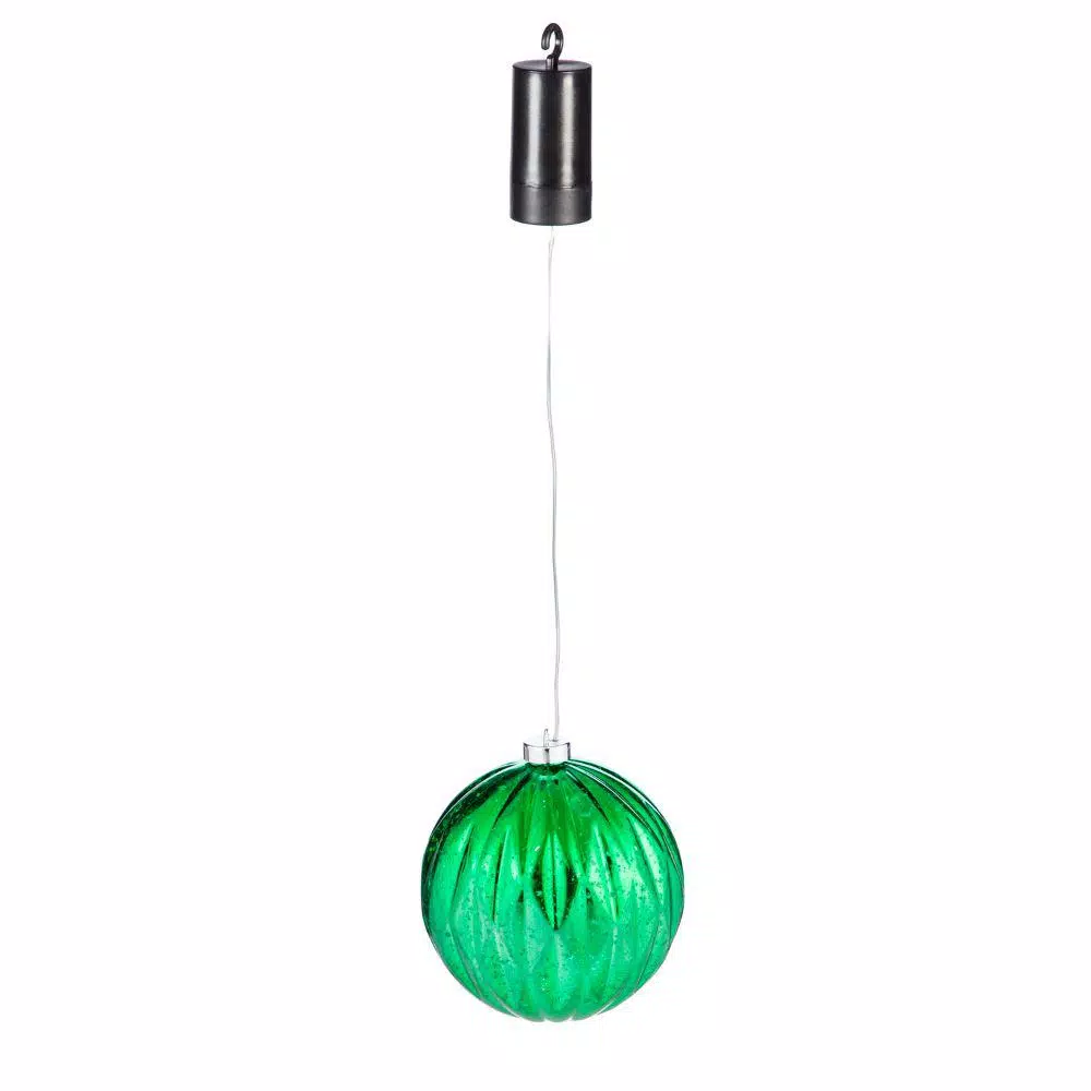 Christmas Tree Decorations Evergreen 6 In. Shatterproof Outdoor Safe Battery Operated LED Ball Christmas Ornament, Green 3 Christmas Tree Decorations Evergreen 6 In. Shatterproof Outdoor Safe Battery Operated LED Ball Christmas Ornament, Green