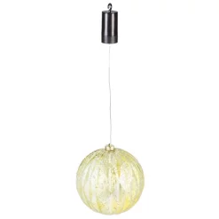 Christmas Tree Decorations Evergreen 8 In. Shatterproof Outdoor Safe Battery Operated LED Ball Christmas Ornament, Gold