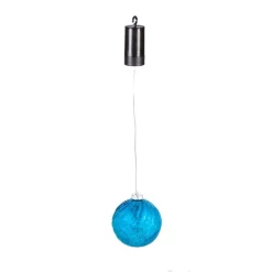 Christmas Tree Decorations Evergreen 5 In. Shatterproof Outdoor Safe Battery Operated LED Ball Christmas Ornament, Blue