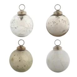 Christmas Tree Decorations Evergreen 2-1/2 In. Chic Round Christmas Ornaments (12-Pack)