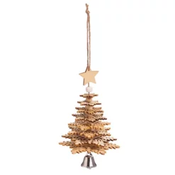Christmas Tree Decorations Evergreen 4 In. Wood Christmas Tree 3D Christmas Ornament