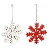 Christmas Tree Decorations Evergreen 6 In. Red And White Wood Snowflake Christmas Ornaments (2-Pack) -Christmas Lights Sales evergreen christmas ornaments 3otw108ecm 64 1000