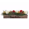 Indoor Christmas Decorations Flora Bunda 23 In. L Wood Happy Holidays Ledge Candle Holder With Pinecones And Berries -Christmas Lights Sales flora bunda christmas candles holders ch1761e hh 64 1000