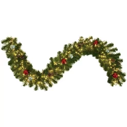 Christmas Greenery Fraser Hill Farm 6 Ft. Pre-Lit Artificial Christmas Garland With Pine Cones