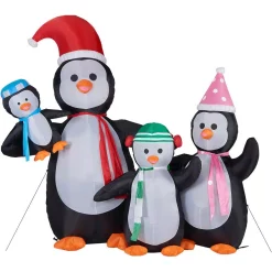 Outdoor Christmas Decorations Fraser Hill Farm 10 Ft. Penguin Family Christmas Inflatable With Lights -Christmas Lights Sales fraser hill farm christmas inflatables fhfpengnf101 l 4f 1000
