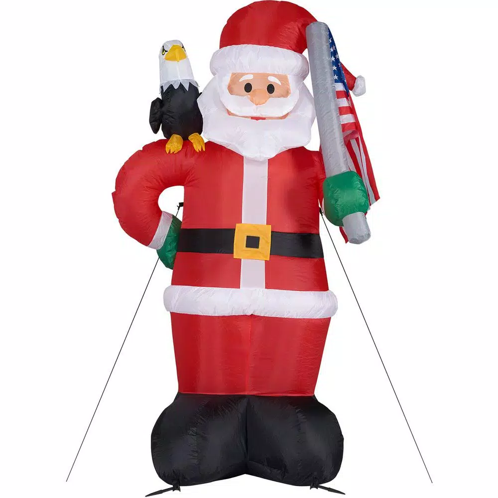Outdoor Christmas Decorations Fraser Hill Farm 8 Ft. Americana Santa With Bald Eagle Christmas Inflatable With Lights 12 Outdoor Christmas Decorations Fraser Hill Farm 8 Ft. Americana Santa With Bald Eagle Christmas Inflatable With Lights - Image 10