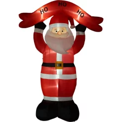 Outdoor Christmas Decorations Fraser Hill Farm 10 Ft. Santa Claus With HO HO HO Sign Christmas Inflatable With Lights -Christmas Lights Sales fraser hill farm christmas inflatables fhfsanta104 l 1d 1000