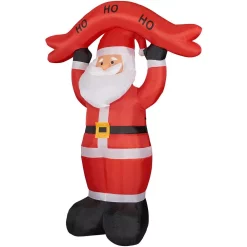 Outdoor Christmas Decorations Fraser Hill Farm 10 Ft. Santa Claus With HO HO HO Sign Christmas Inflatable With Lights -Christmas Lights Sales fraser hill farm christmas inflatables fhfsanta104 l 66 1000