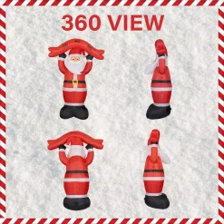 Outdoor Christmas Decorations Fraser Hill Farm 10 Ft. Santa Claus With HO HO HO Sign Christmas Inflatable With Lights -Christmas Lights Sales fraser hill farm christmas inflatables fhfsanta104 l e1 1000