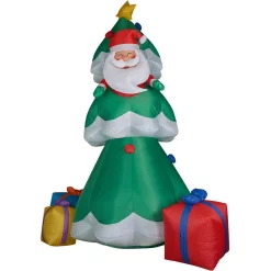 Outdoor Christmas Decorations Fraser Hill Farm 20 Ft. Christmas Tree With Santa And Gifts Inflatable With Lights