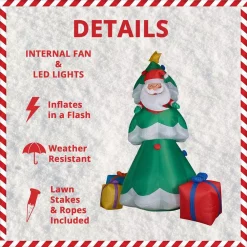 Outdoor Christmas Decorations Fraser Hill Farm 20 Ft. Christmas Tree With Santa And Gifts Inflatable With Lights -Christmas Lights Sales fraser hill farm christmas inflatables fhftree201 l a0 1000