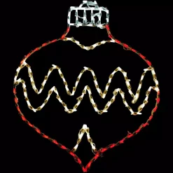 Christmas Lights Fraser Hill Farm 3 Ft. 137-Light LED Red/Warm White Oval Drop Ornament Novelty Light