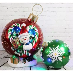 Christmas Lights Fraser Hill Farm 1.5 Ft. 24-Light LED Jeweled Ball Ornament With Snowflake Design -Christmas Lights Sales fraser hill farm christmas novelty lights ffrs018 orn1 gn 1d 1000