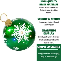 Christmas Lights Fraser Hill Farm 1.5 Ft. 24-Light LED Jeweled Ball Ornament With Snowflake Design -Christmas Lights Sales fraser hill farm christmas novelty lights ffrs018 orn1 gn 44 1000
