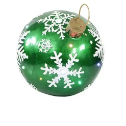 Christmas Lights Fraser Hill Farm 1.5 Ft. 24-Light LED Jeweled Ball Ornament With Snowflake Design -Christmas Lights Sales fraser hill farm christmas novelty lights ffrs018 orn1 gn fa 1000