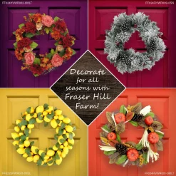 Christmas Greenery Fraser Hill Farm 20 In. Artificial Christmas Wreath With Snowman, Pinecones, Berries -Christmas Lights Sales fraser hill farm christmas wreaths ff020chwr001 0mlt 40 1000