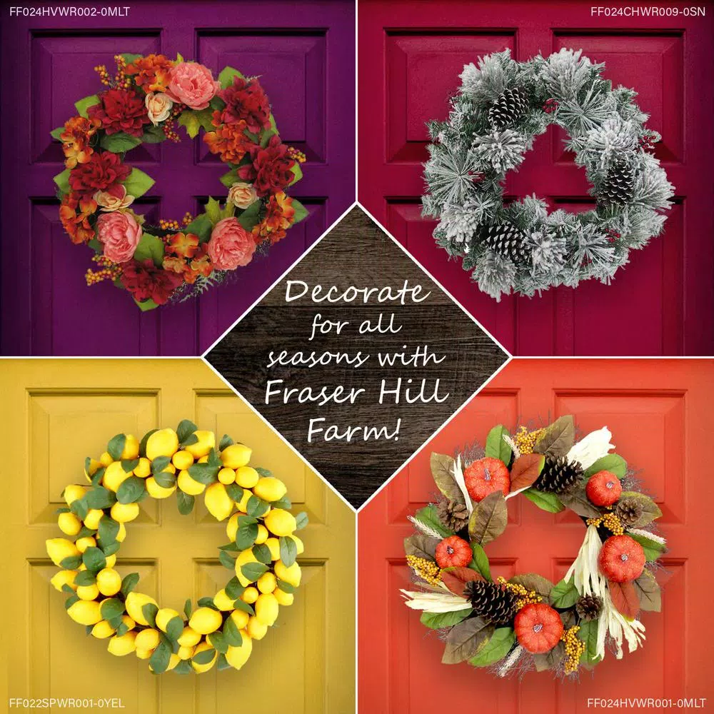 Christmas Greenery Fraser Hill Farm 24 In. Artificial Christmas Wreath With Oversized Pinecones 7 Christmas Greenery Fraser Hill Farm 24 In. Artificial Christmas Wreath With Oversized Pinecones - Image 5