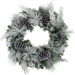 Christmas Greenery Fraser Hill Farm 24 In. Artificial Christmas Wreath With Oversized Pinecones