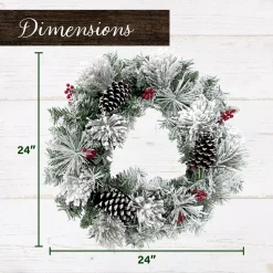 Christmas Greenery Fraser Hill Farm 24 In. Artificial Christmas Wreath With Pinecones And Berries -Christmas Lights Sales fraser hill farm christmas wreaths ff024chwr009 0sn 40 1000