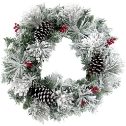 Christmas Greenery Fraser Hill Farm 24 In. Artificial Christmas Wreath With Pinecones And Berries