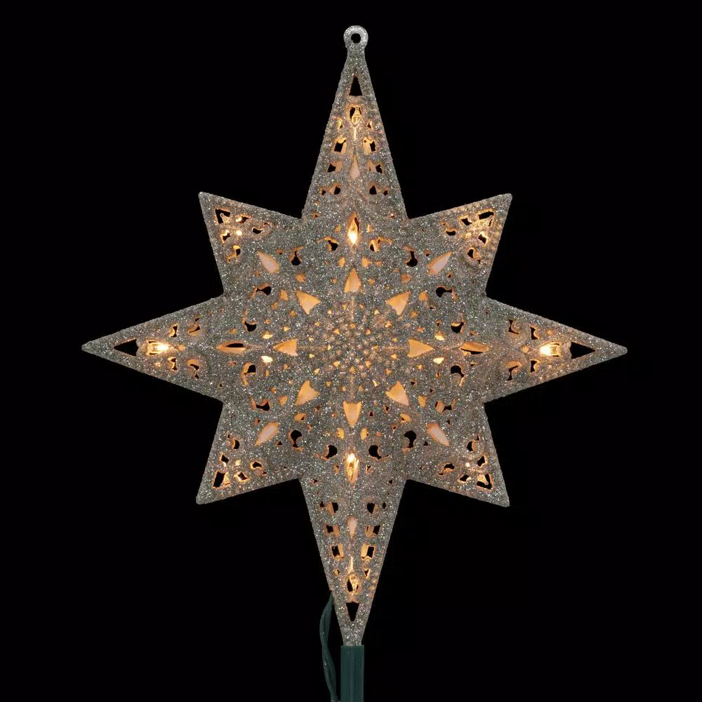 Christmas Tree Decorations GE Holiday Classics 11 In. 16-Light Silver Glittered Bethlehem Star Tree Top 4 Christmas Tree Decorations GE Holiday Classics 11 In. 16-Light Silver Glittered Bethlehem Star Tree Top - Image 2