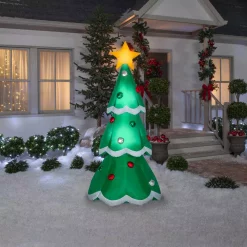 Outdoor Christmas Decorations Gemmy 3 Ft. W X 3 Ft. D X 7 Ft. H Airblown Inflatable Christmas Tree With Metallic Ornaments -Christmas Lights Sales gemmy christmas inflatables 114979x 4f 1000