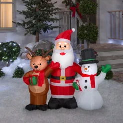 Outdoor Christmas Decorations Gemmy 4 Ft. Tall Airblown Inflatable Santa And Friends Trio 7 Outdoor Christmas Decorations Gemmy 4 Ft. Tall Airblown Inflatable Santa And Friends Trio -Christmas Lights Sales gemmy christmas inflatables 117086x 4f 1000