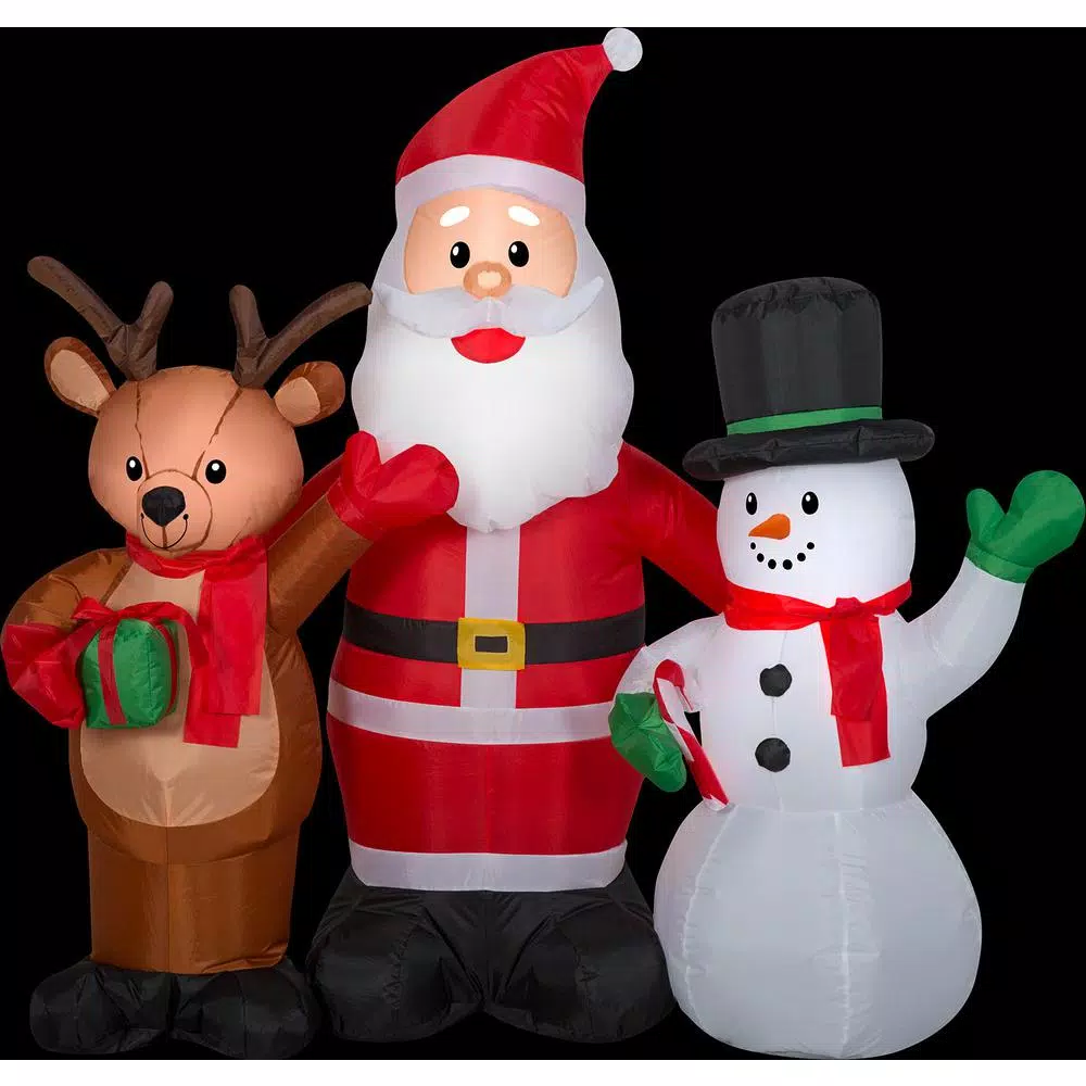 Outdoor Christmas Decorations Gemmy 4 Ft. Tall Airblown Inflatable Santa And Friends Trio 3 Outdoor Christmas Decorations Gemmy 4 Ft. Tall Airblown Inflatable Santa And Friends Trio