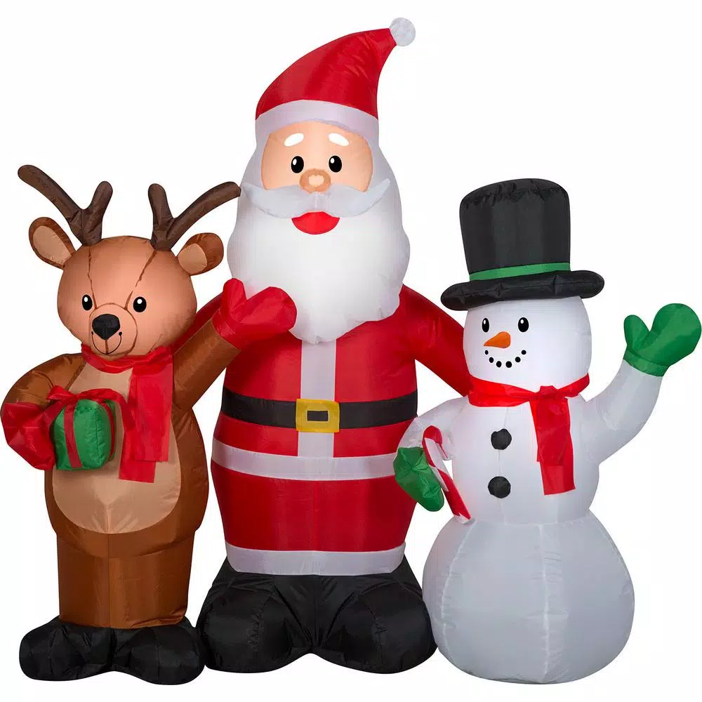 Outdoor Christmas Decorations Gemmy 4 Ft. Tall Airblown Inflatable Santa And Friends Trio 4 Outdoor Christmas Decorations Gemmy 4 Ft. Tall Airblown Inflatable Santa And Friends Trio - Image 2