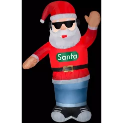 Outdoor Christmas Decorations Gemmy 6 Ft. H Inflatable Animated Airblown-Swaying Santa With Headphones